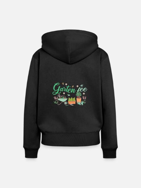 Gartenfee Garten Fee Gärtnerin Hobbygärtnerin - Frauen Premium Bio Zip Hoodie - Schwarz