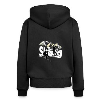 Ski alpin Sports d’hiver pour les professionnels du ski à Bergen - Sweat à capuche zippé Premium bio Femme - noir - Dos - Julia (174cm)