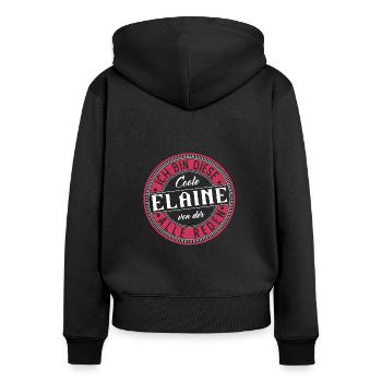 Elaine Geschenkidee Geschenk Geburtstag - Frauen Premium Bio Zip Hoodie - Schwarz - Hinten - Julia (174cm)
