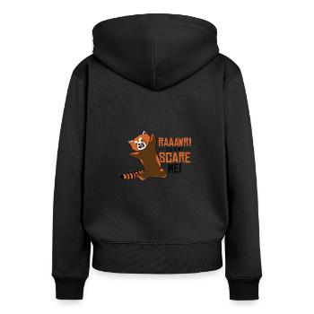 Roter Panda Tierliebhaber Niedliches Tier Natur - Frauen Premium Bio Zip Hoodie - Schwarz - Hinten - Julia (174cm)