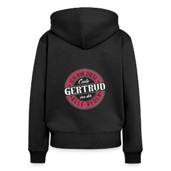 Gertrud Geschenkidee Geschenk Geburtstag - Frauen Premium Bio Zip Hoodie - Schwarz - Hinten - Julia (174cm)
