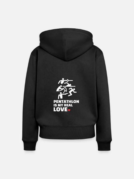 Ich Liebe Fünfkampf - Frauen Premium Bio Zip Hoodie - Schwarz