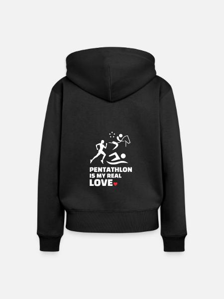 Ich Liebe Fünfkampf - Frauen Premium Bio Zip Hoodie - Schwarz
