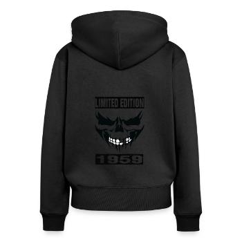 Limited Edition 1959 - Frauen Premium Bio Zip Hoodie - Schwarz - Hinten - Julia (174cm)