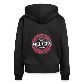 Helena Geschenkidee Geschenk Geburtstag - Frauen Premium Bio Zip Hoodie - Schwarz - Hinten - Julia (174cm)