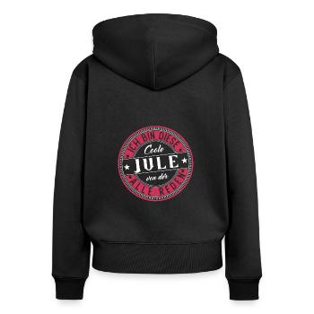 Jule Geschenkidee Geschenk Geburtstag - Frauen Premium Bio Zip Hoodie - Schwarz - Hinten - Julia (174cm)