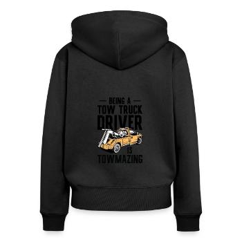 Amazing Tow Truck Driver Trucking Operator - Frauen Premium Bio Zip Hoodie - Schwarz - Hinten - Julia (174cm)