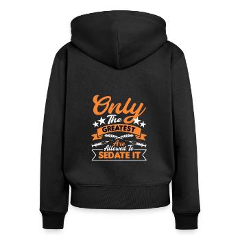 Anesthetist Anaesthesiologist Anesthesia - Women's Premium Organic Zip Hoodie - black - Back - Julia (174cm)