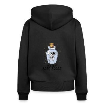 Weltraum Astronaut Starry Mystische Astronomie - Frauen Premium Bio Zip Hoodie - Schwarz - Hinten - Julia (174cm)
