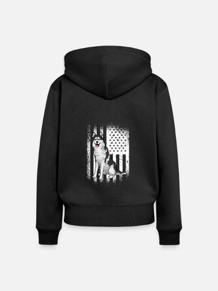 Alaskan Malamute Hund - Frauen Premium Bio Zip Hoodie - Schwarz