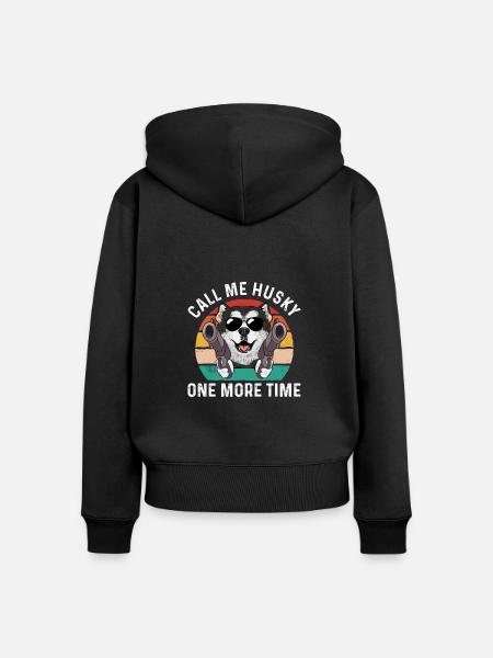 Alaskan Malamute Hund - Frauen Premium Bio Zip Hoodie - Schwarz