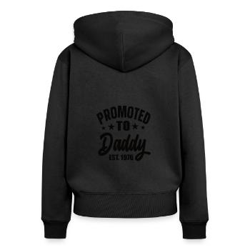 Promoted To Daddy Est 1976 - Frauen Premium Bio Zip Hoodie - Schwarz - Hinten - Julia (174cm)