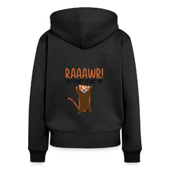 Roter Panda Tierliebhaber Niedliches Tier Natur - Frauen Premium Bio Zip Hoodie - Schwarz - Hinten - Julia (174cm)