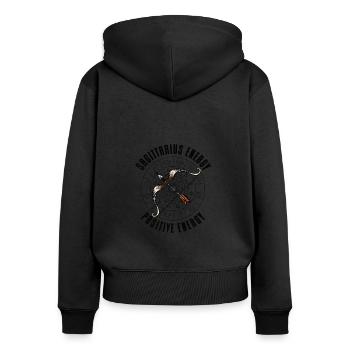 Schütze Energie Positivität Konstellation - Frauen Premium Bio Zip Hoodie - Schwarz - Hinten - Julia (174cm)