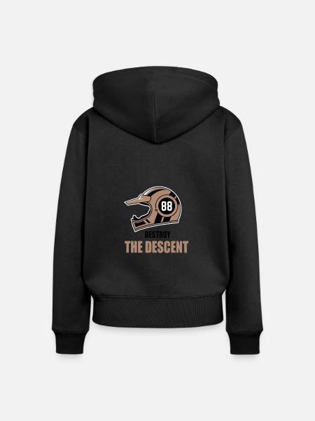 Motocrosshelm Destroy The Descent - Frauen Premium Bio Zip Hoodie - Schwarz