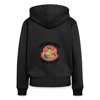Steinbock Energie Astrologisches Horoskop - Frauen Premium Bio Zip Hoodie - Schwarz - Hinten - Julia (174cm)