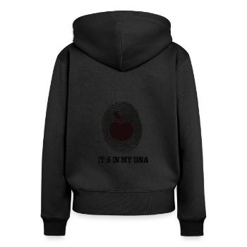 Apple est dans mon ADN - Sweat à capuche zippé Premium bio Femme - noir - Dos - Julia (174cm)