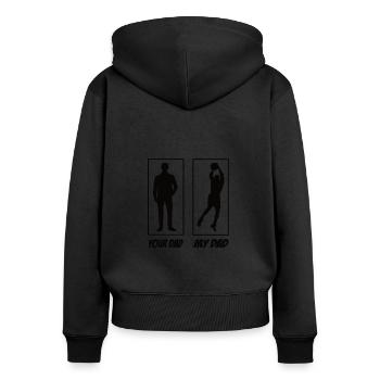 Your Dad My Dad Basketball Papa - Women's Premium Organic Zip Hoodie - black - Back - Julia (174cm)