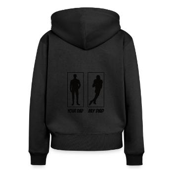 Your Dad My Dad Football Papa - Women's Premium Organic Zip Hoodie - black - Back - Julia (174cm)