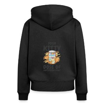 Antidepressivum Kätzchen Medizin Katzenbesitzer - Frauen Premium Bio Zip Hoodie - Schwarz - Hinten - Julia (174cm)