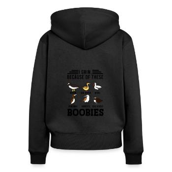 Funny Booby Seabirds Collection - Women's Premium Organic Zip Hoodie - black - Back - Julia (174cm)