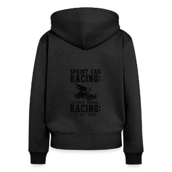 Sprint Car Dirt Track Racing - Frauen Premium Bio Zip Hoodie - Schwarz - Hinten - Julia (174cm)