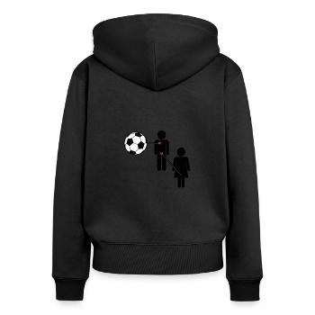 Soccer Football Soccer Player - Women's Premium Organic Zip Hoodie - black - Back - Julia (174cm)