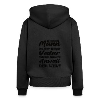 Vater Und Anwalt - Frauen Premium Bio Zip Hoodie - Schwarz - Hinten - Julia (174cm)