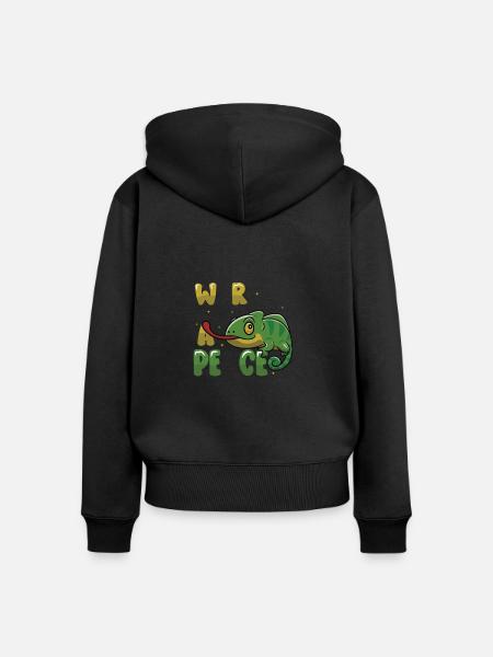 Friedens-Cameleon, Friedensbewegung - Frauen Premium Bio Zip Hoodie - Schwarz