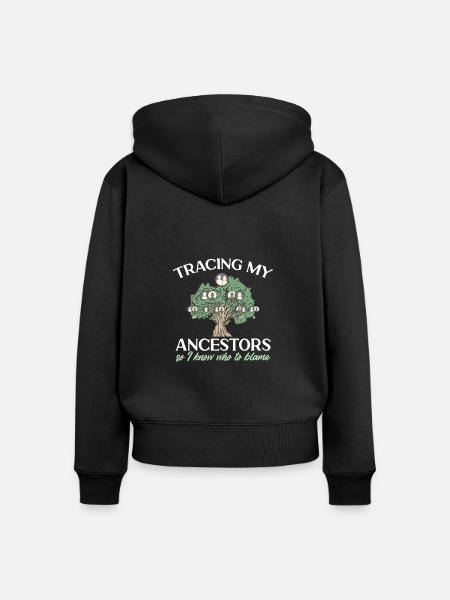 Genealogie Ahnenforschung Ahnenforscher - Frauen Premium Bio Zip Hoodie - Schwarz