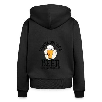 Trinken Bier Liebhaber Paar Beziehung Bier - Frauen Premium Bio Zip Hoodie - Schwarz - Hinten - Julia (174cm)