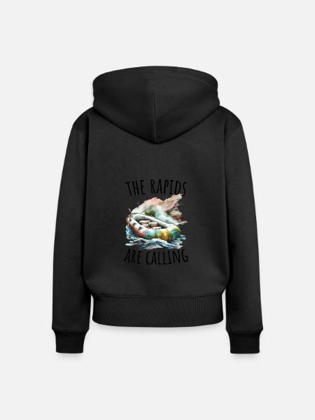 Fluss Rafting - Frauen Premium Bio Zip Hoodie - Schwarz