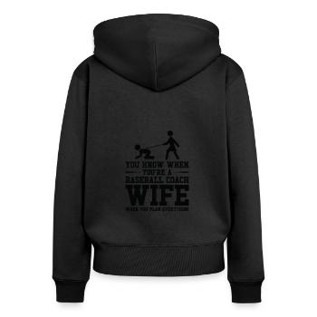Baseball-Trainerin Ehefrau Berufstätige Mutter - Frauen Premium Bio Zip Hoodie - Schwarz - Hinten - Julia (174cm)