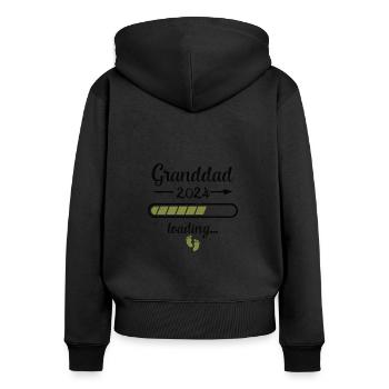 Granddad 2024 Loading Pregnancy Grandfather Birth - Women's Premium Organic Zip Hoodie - black - Back - Julia (174cm)