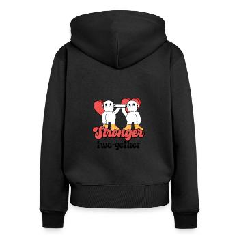 Valentines Couple Stronger Together Lifetime - Women's Premium Organic Zip Hoodie - black - Back - Julia (174cm)