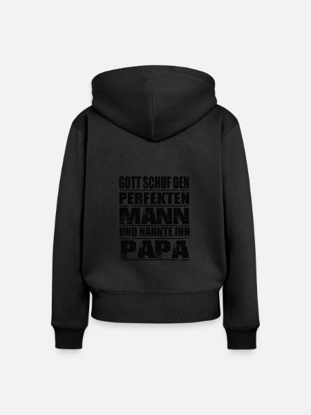 Papa - Frauen Premium Bio Zip Hoodie - Schwarz