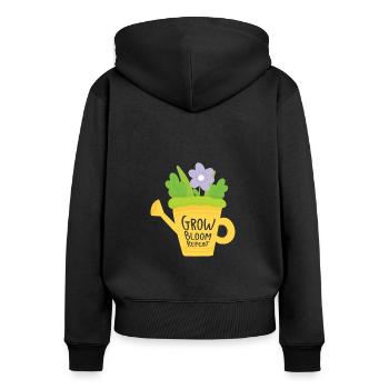 Gardening Florist Planting Flowers Botany Gardener - Women's Premium Organic Zip Hoodie - black - Back - Julia (174cm)