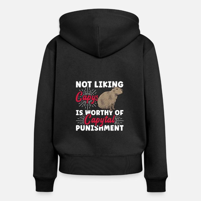 Rongeur Capybara - Sweat à capuche zippé Premium bio Femme - noir