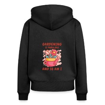 Fabulous Gardening Florist Botanik Pflanzung - Frauen Premium Bio Zip Hoodie - Schwarz - Hinten - Julia (174cm)