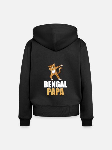 Katze Bengalkatze - Frauen Premium Bio Zip Hoodie - Schwarz