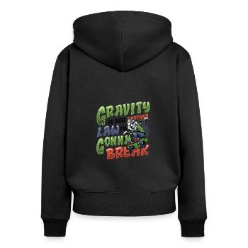 Skateboard Halfpipe, Tricks, Skateboarding - Women's Premium Organic Zip Hoodie - black - Back - Julia (174cm)