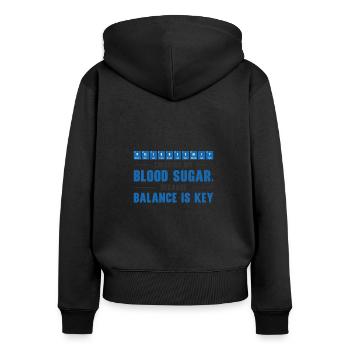 Pancréas diabétique - Sweat à capuche zippé Premium bio Femme - noir - Dos - Julia (174cm)