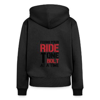 Automechaniker Auto-Motor-Reparatur - Frauen Premium Bio Zip Hoodie - Schwarz - Hinten - Julia (174cm)