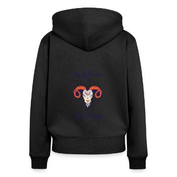Widder Energie Astrologie Führung Astrologie Fan - Frauen Premium Bio Zip Hoodie - Schwarz - Hinten - Julia (174cm)