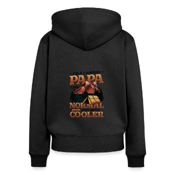 Camping Papa, campfire - Women's Premium Organic Zip Hoodie - black - Back - Julia (174cm)