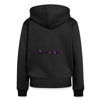 Highway Of Love Love Déclaration minimaliste - Sweat à capuche zippé Premium bio Femme - noir - Dos - Julia (174cm)
