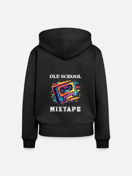 Like my mixtape - Frauen Premium Bio Zip Hoodie - Schwarz