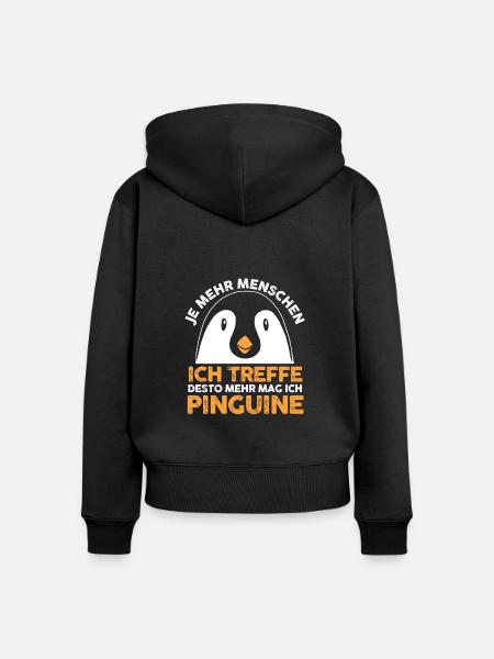 Tiermotiv Pinguin - Frauen Premium Bio Zip Hoodie - Schwarz