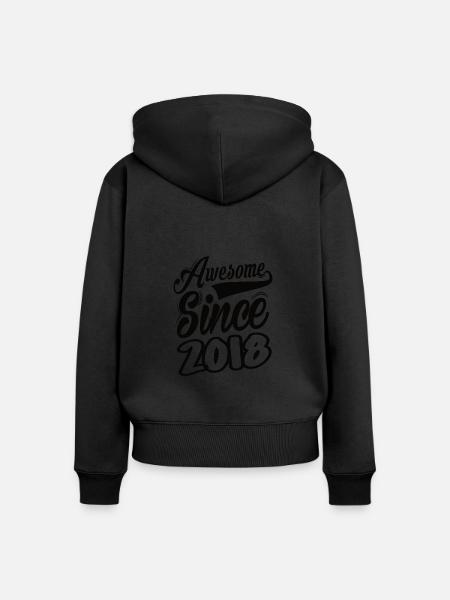 Awesome Since 2018 - Frauen Premium Bio Zip Hoodie - Schwarz