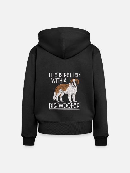 Bernhardiner St. Bernhardshund Hund - Frauen Premium Bio Zip Hoodie - Schwarz